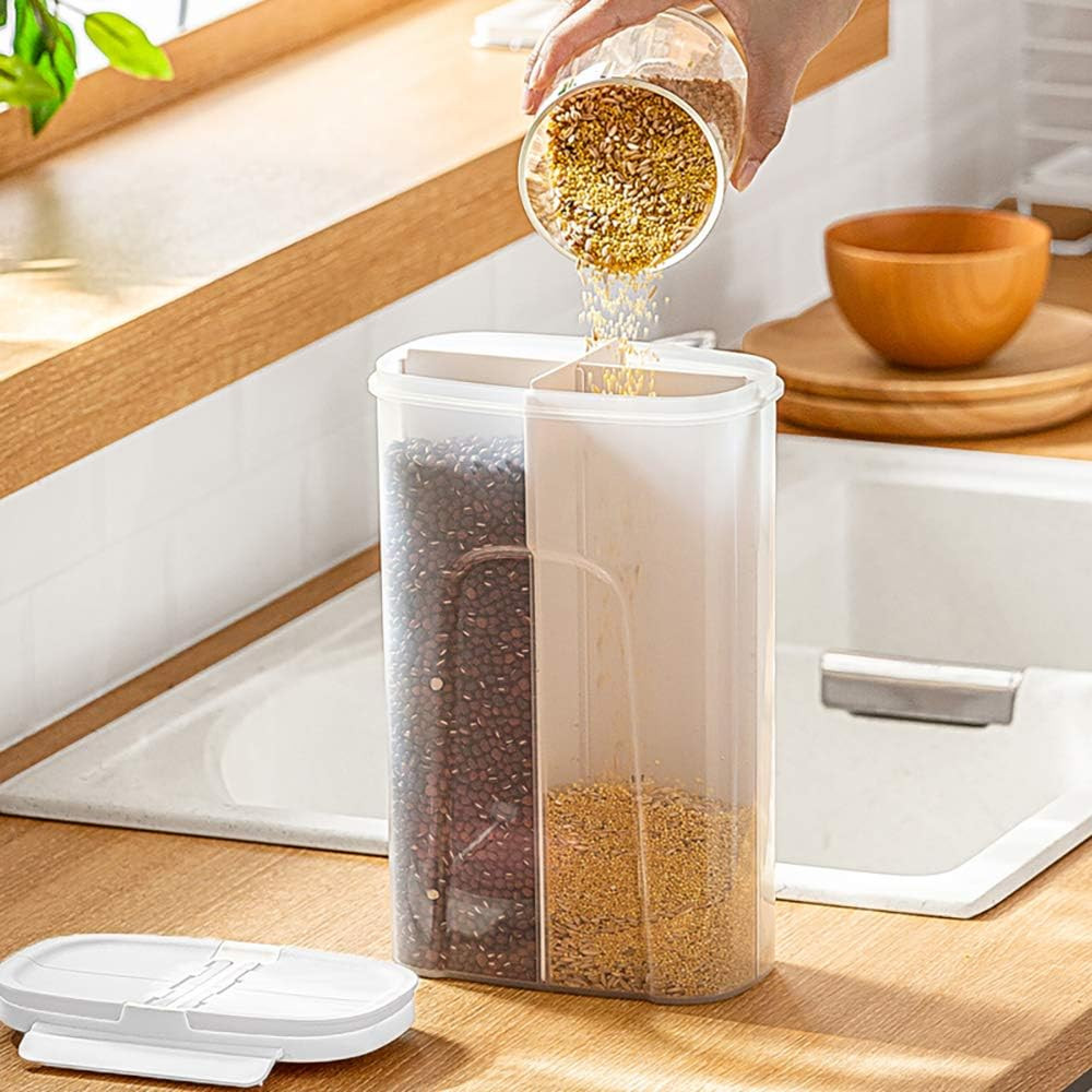 Storage Jars Canisters with Built-In Partition / 4 Compartments for Spaghetti Pa