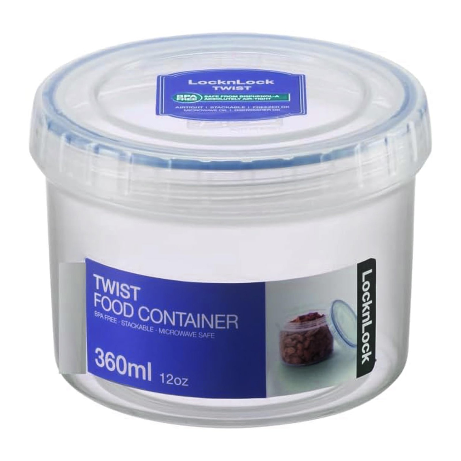 Easy Essentials Twist Food Storage lids/Airtight containers, BPA , Short-12 o…