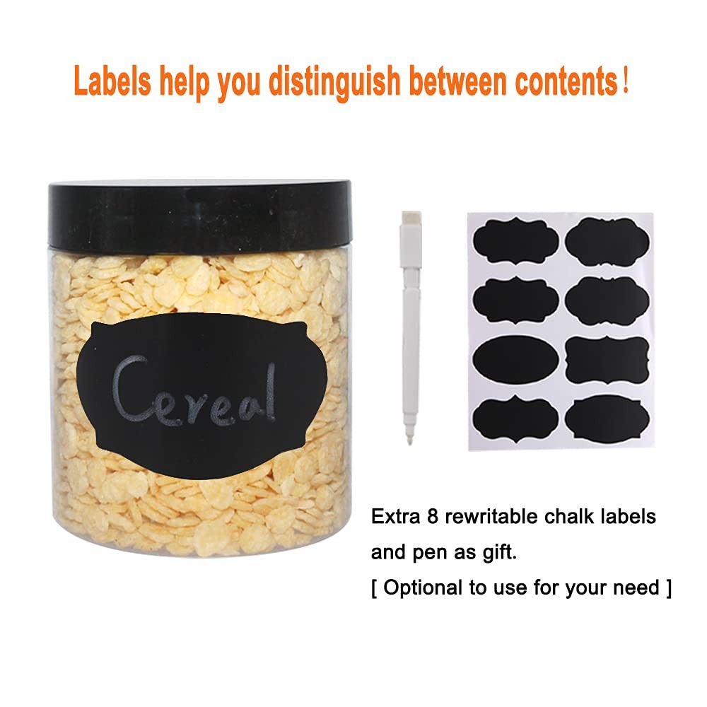 21 Pack 16 oz Plastic Jars With Lids, Extra Labels, 1 Pen, Clear PET Seal Jar fo