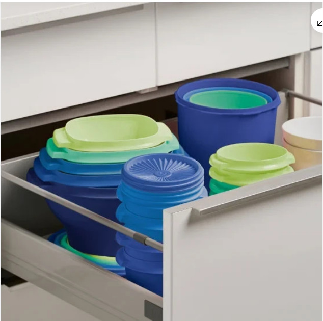 Tupperware Heritage Collection 32-piece Food Storage Container Set Blue – NEW