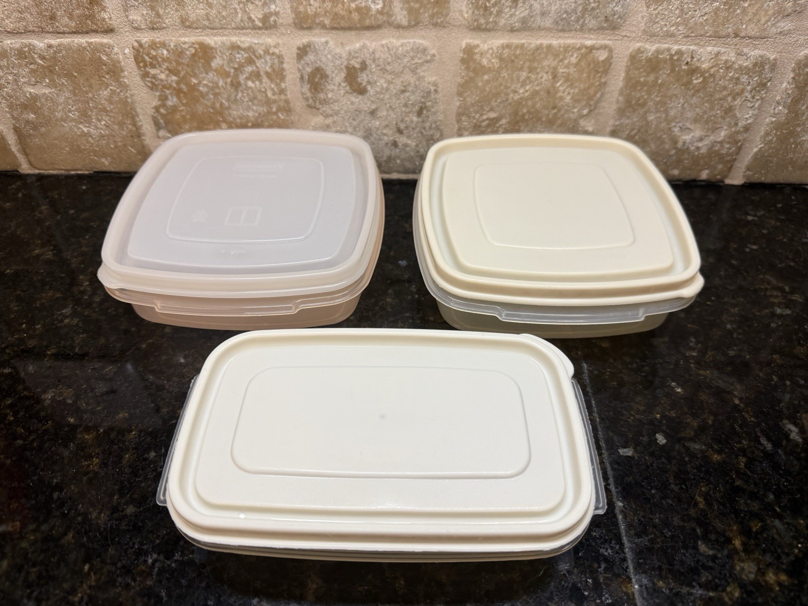 3 pc VTG Rubbermaid Servin Saver #1 Sandwich Container 2 Cup, #10 Rectangle 12oz