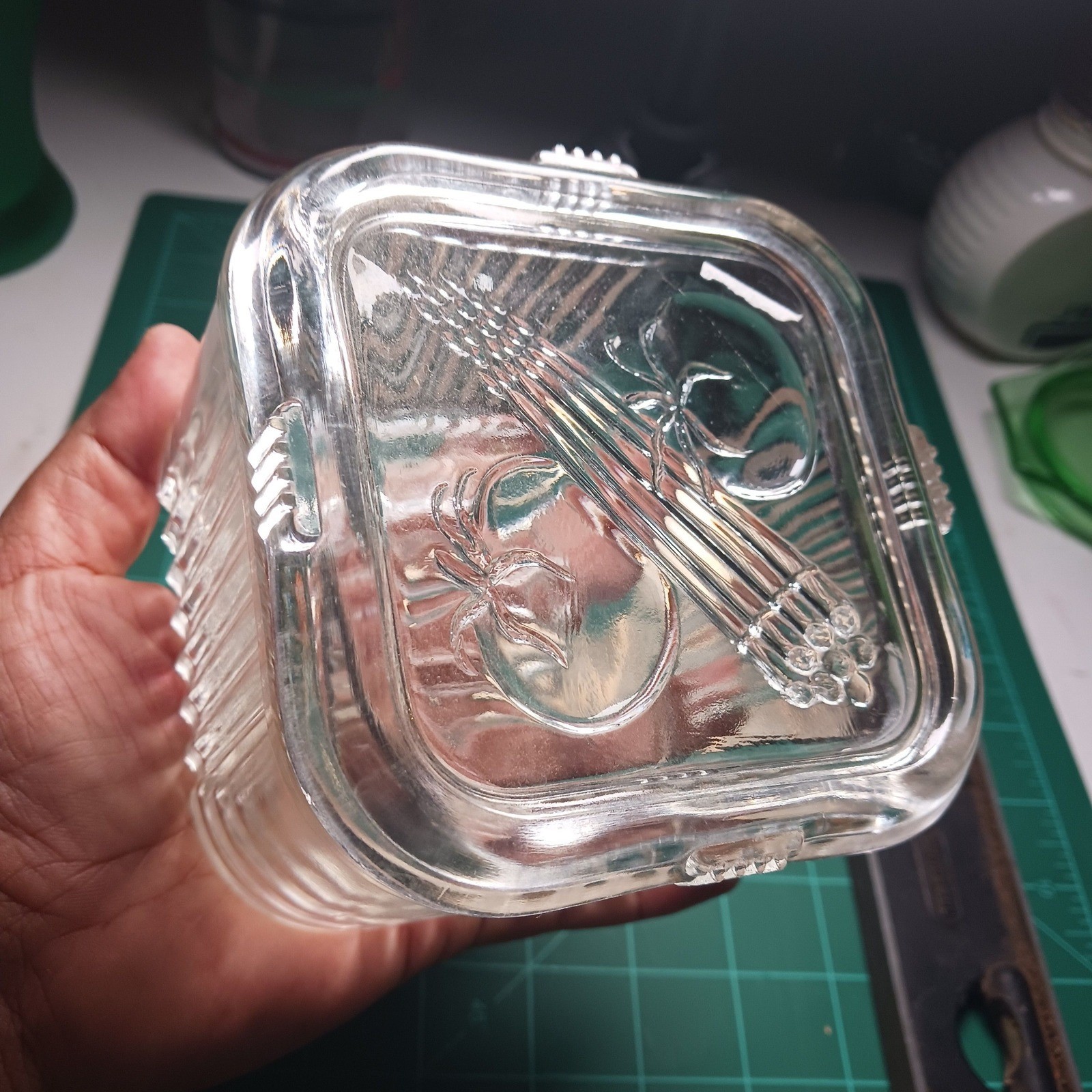 VTG Federal Glass Refrigerator Dish Fridgie 5″ Clear