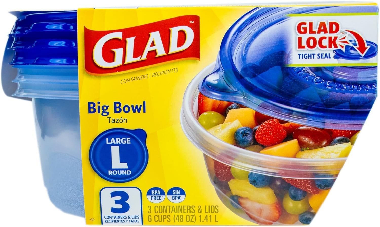 Reusable 48 Oz Large Round Containers with Snap Tight Lids – Ideal for Meal Prep