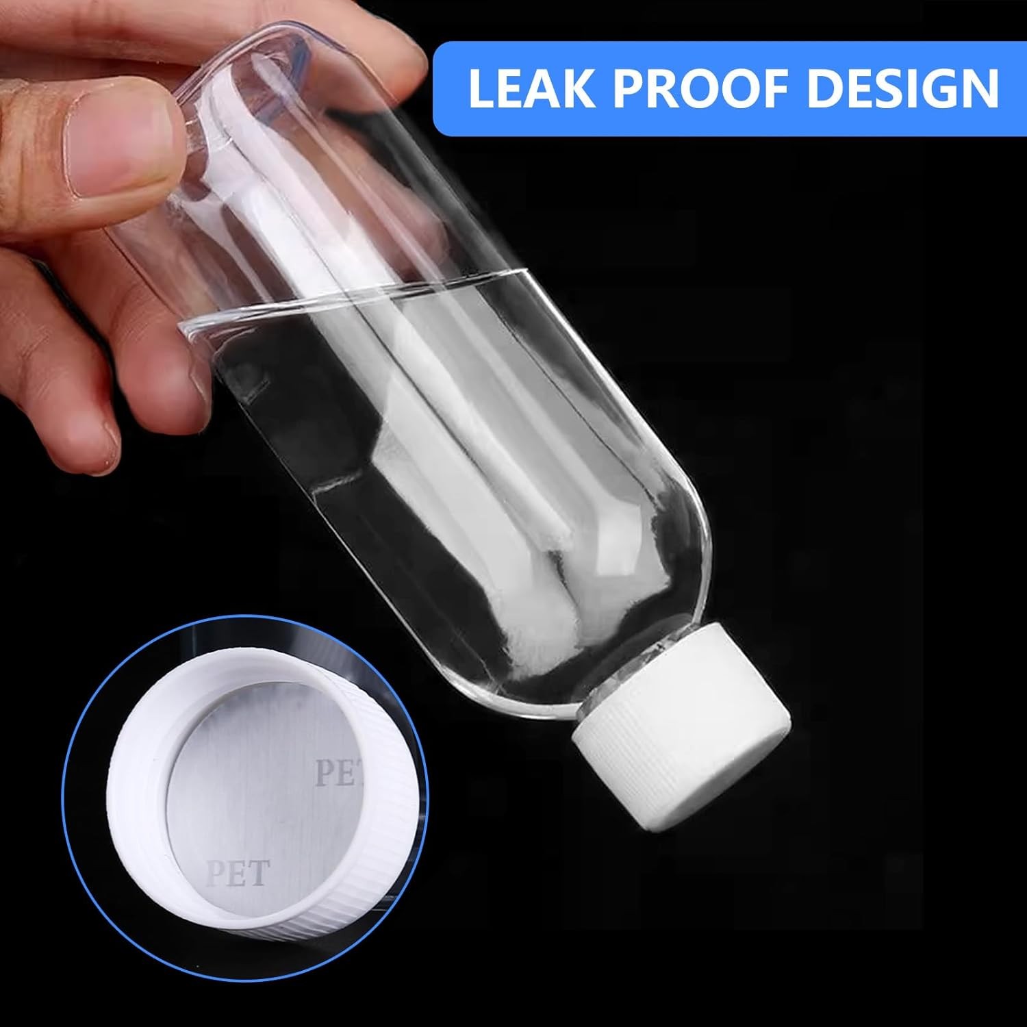 6 Pack 2 Oz Clear Plastic Shot Bottles with Caps 60ml Small Plastic Bottles