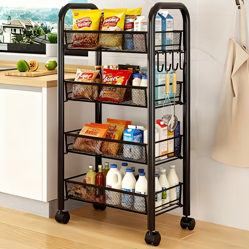 Non-Food Contact Multi-Tier Rolling Storage Rack – Snack, Sundry & Plant Organiz