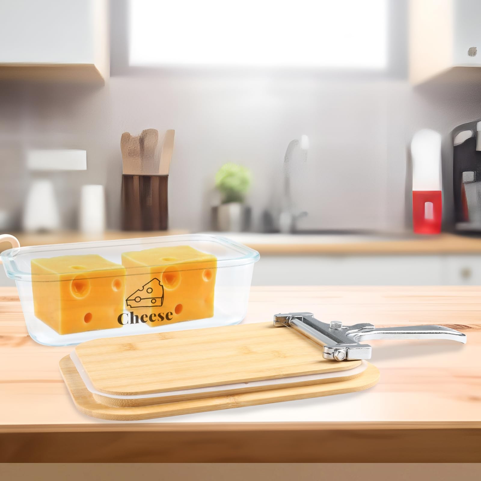 Yomjarl Cheese Container for 8.6 X 6.4 X 2.5 Inches, transparent