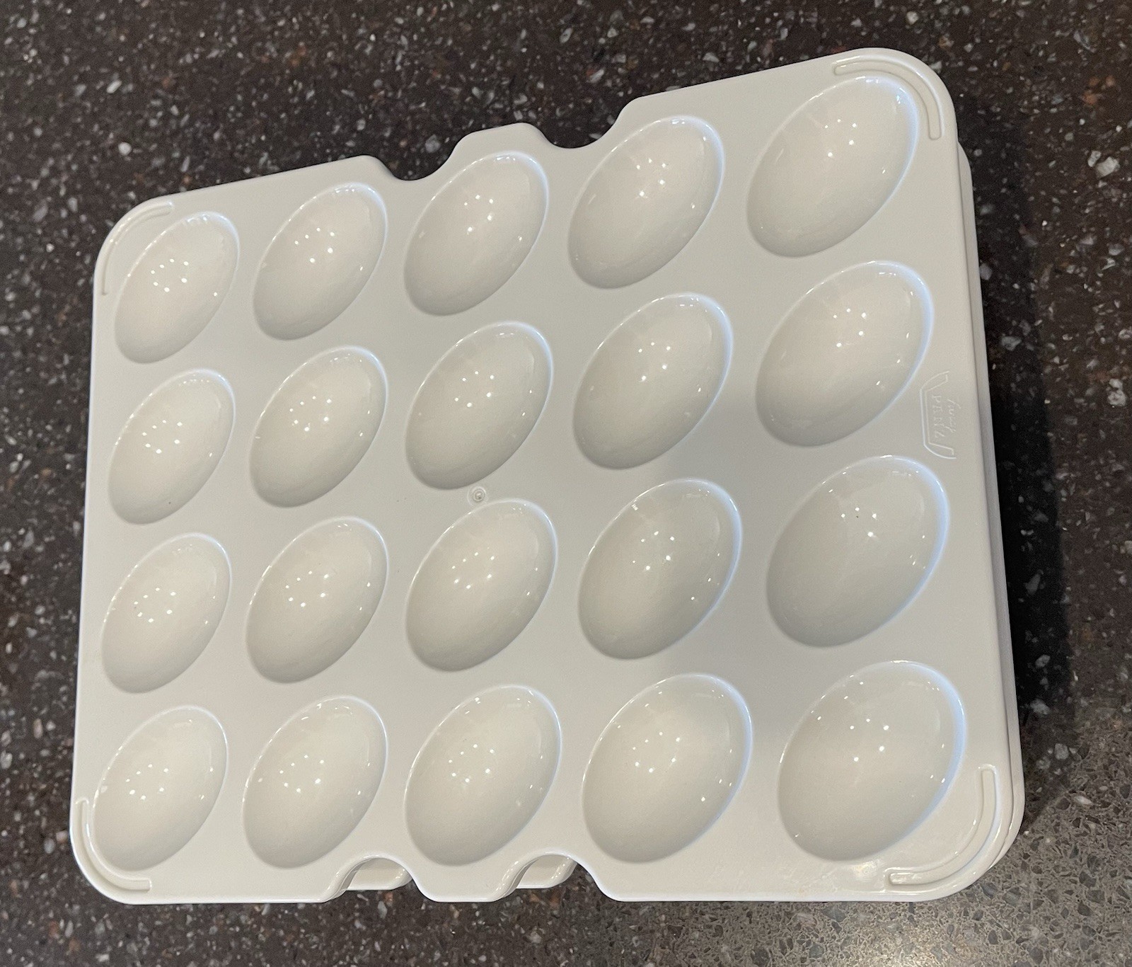 Set Of 2 Fancy Panz 9.5 x 12 Deviled Egg Stackable Inserts MINT