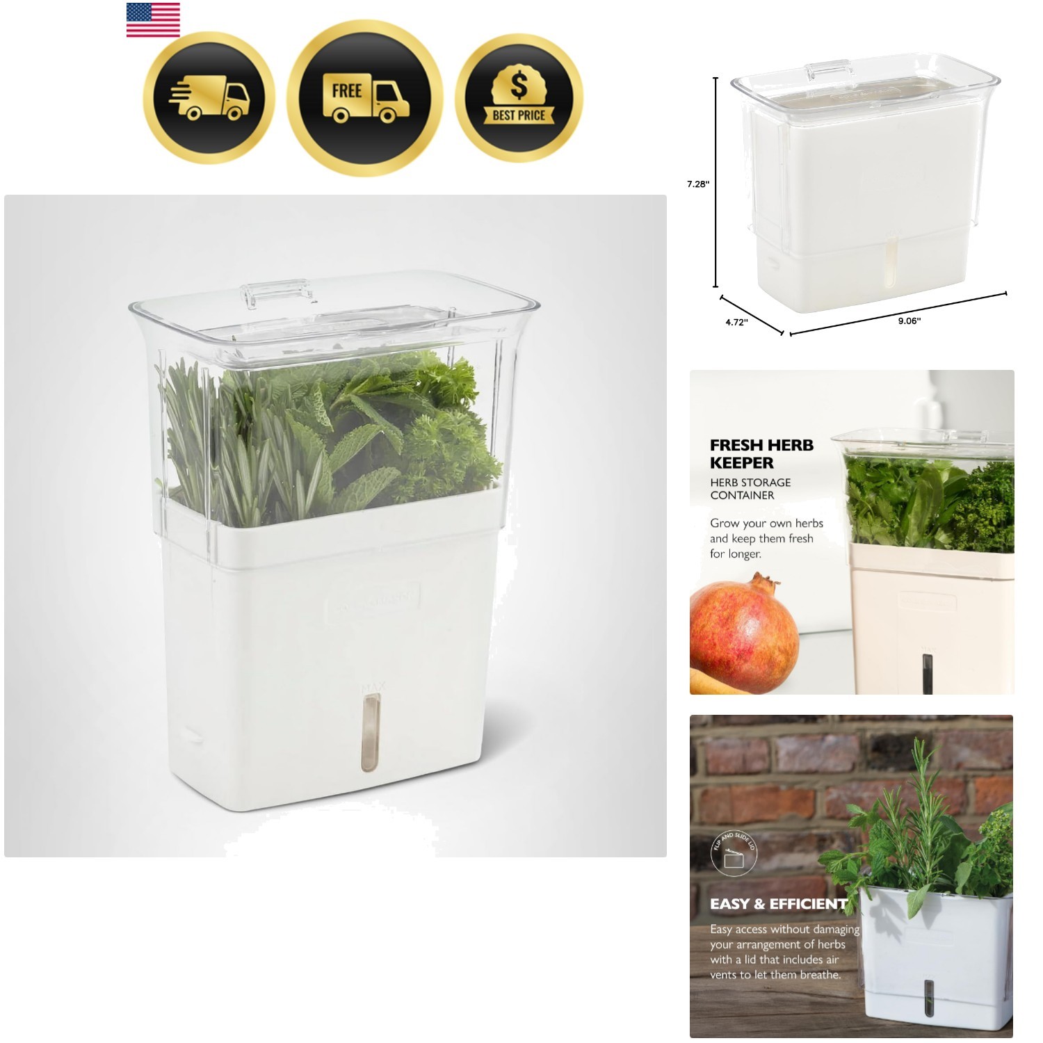 Fresh Herb Keeper – Acrylic Storage Container for Refrigerator – Storage for …