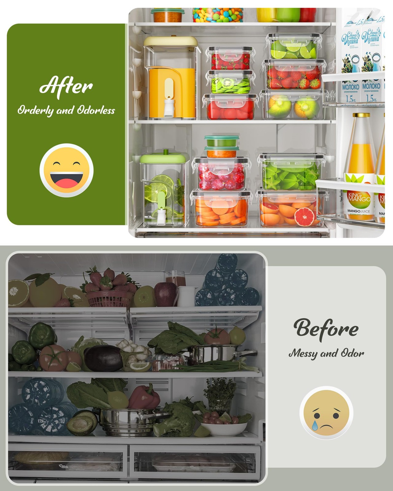 40 Pcs Clear Food Storage Containers, Bpa Free, With Labels, Lids