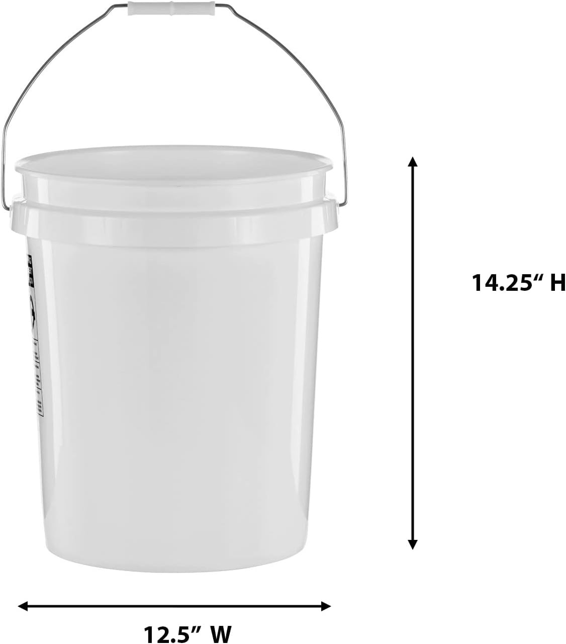 5 Gallon Bucket – 3 Pack, White, Heavy Duty Bpa-Free Plastic Bucket, Comfortable