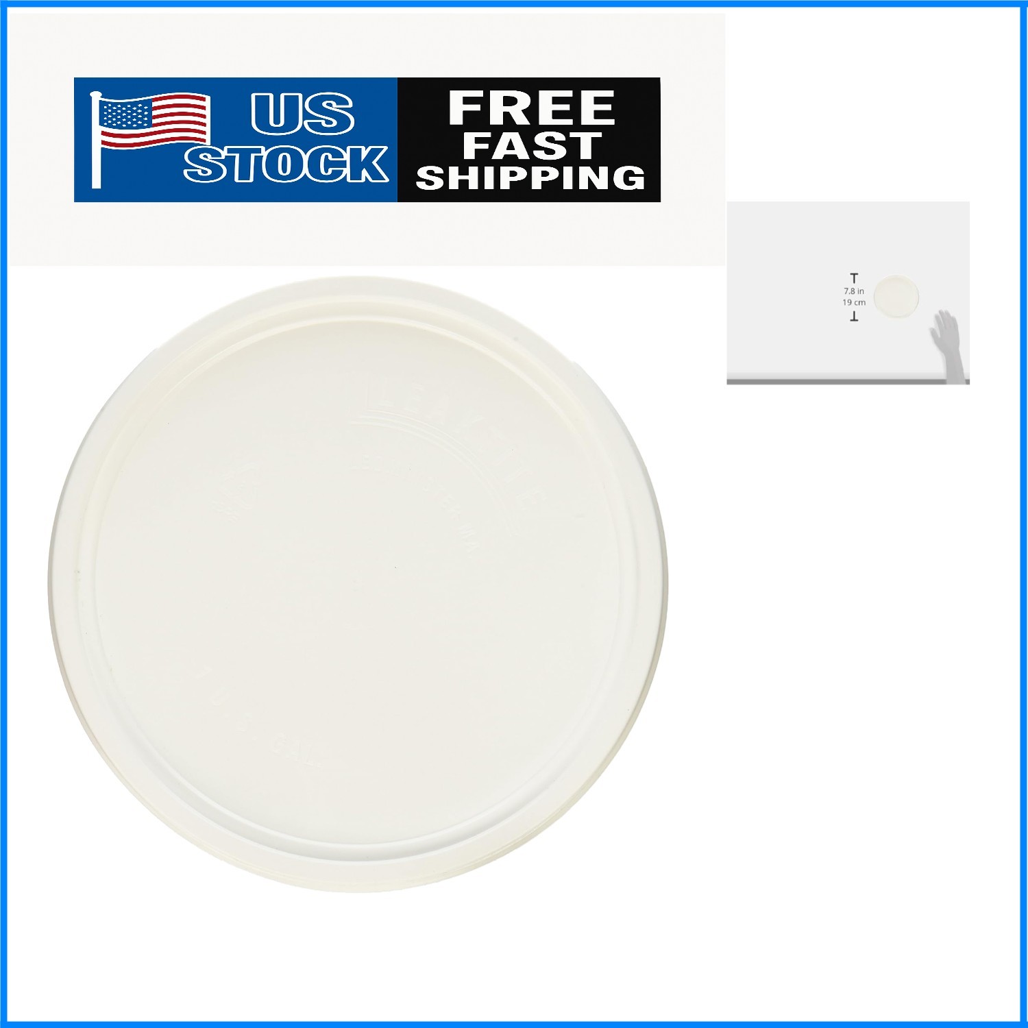 1 Gallon White Plastic Pail Lid – Durable Snap-On Design for Secure Closure