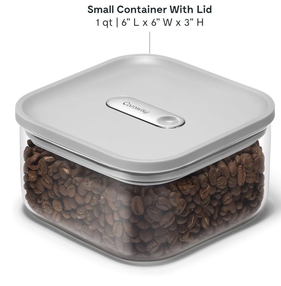 Caraway 1qt Glass Airtight Food Storage Container with Lid; Non-Toxic, BP