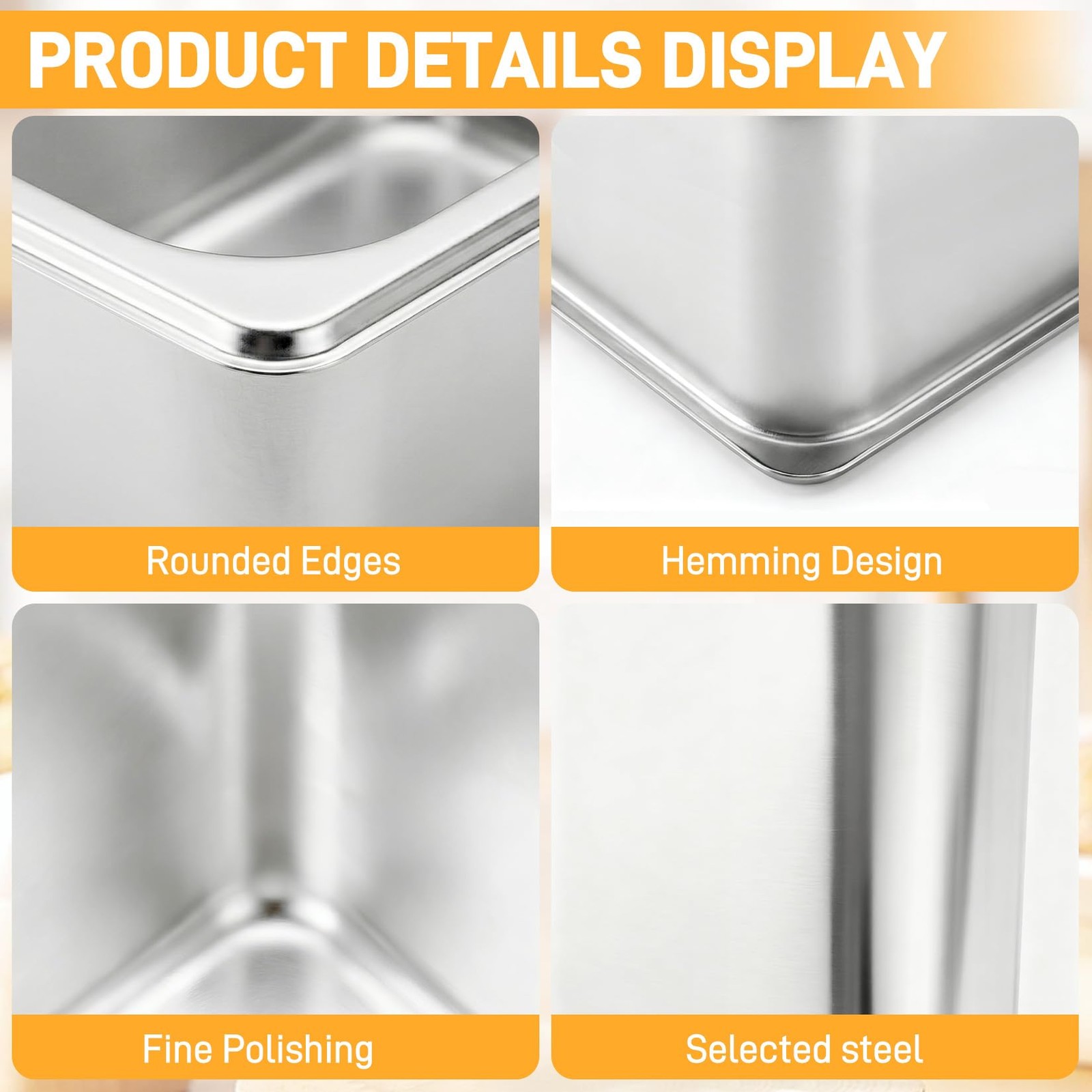 10 PCS Hotel Pans 1/9 Size 4 Inch Deep Stainless Steel Steam Table Commercial