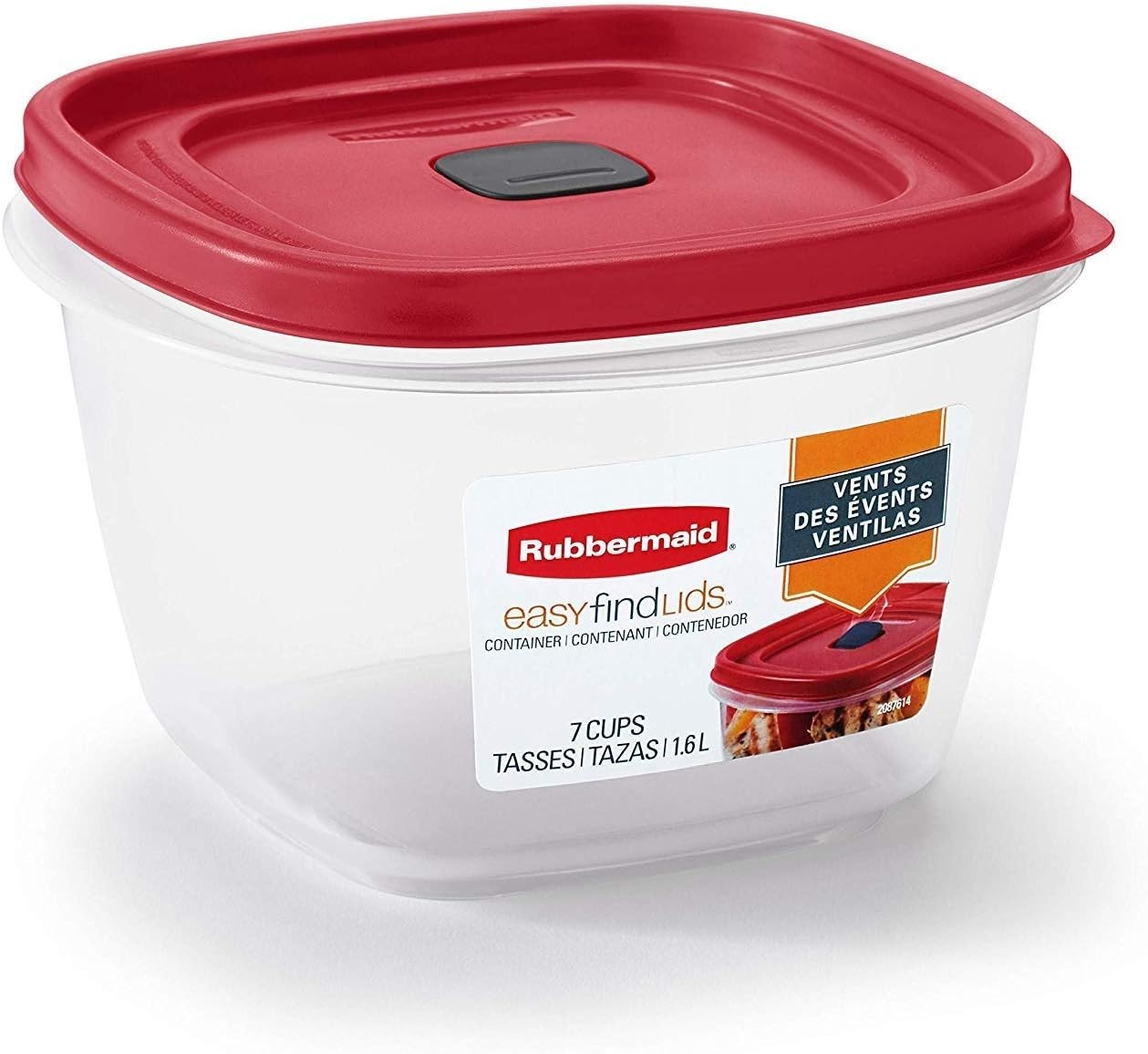 Red Food Storage Containers 3 Pack 7 Cup BPA Free Microwave Dishwasher Safe