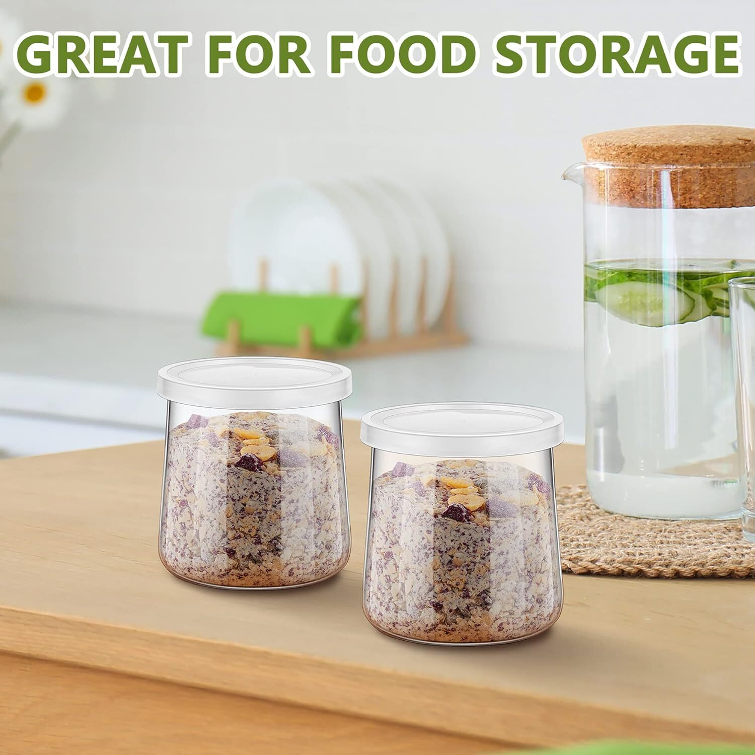 24 Pcs Yogurt Container Lids Replacement Compatible with Oui Yogurt Jars