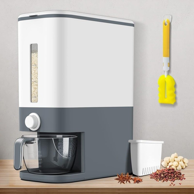 Rice Dispenser W/ Fresh Box Smart Dispensing Storage Container Kitchen Food New