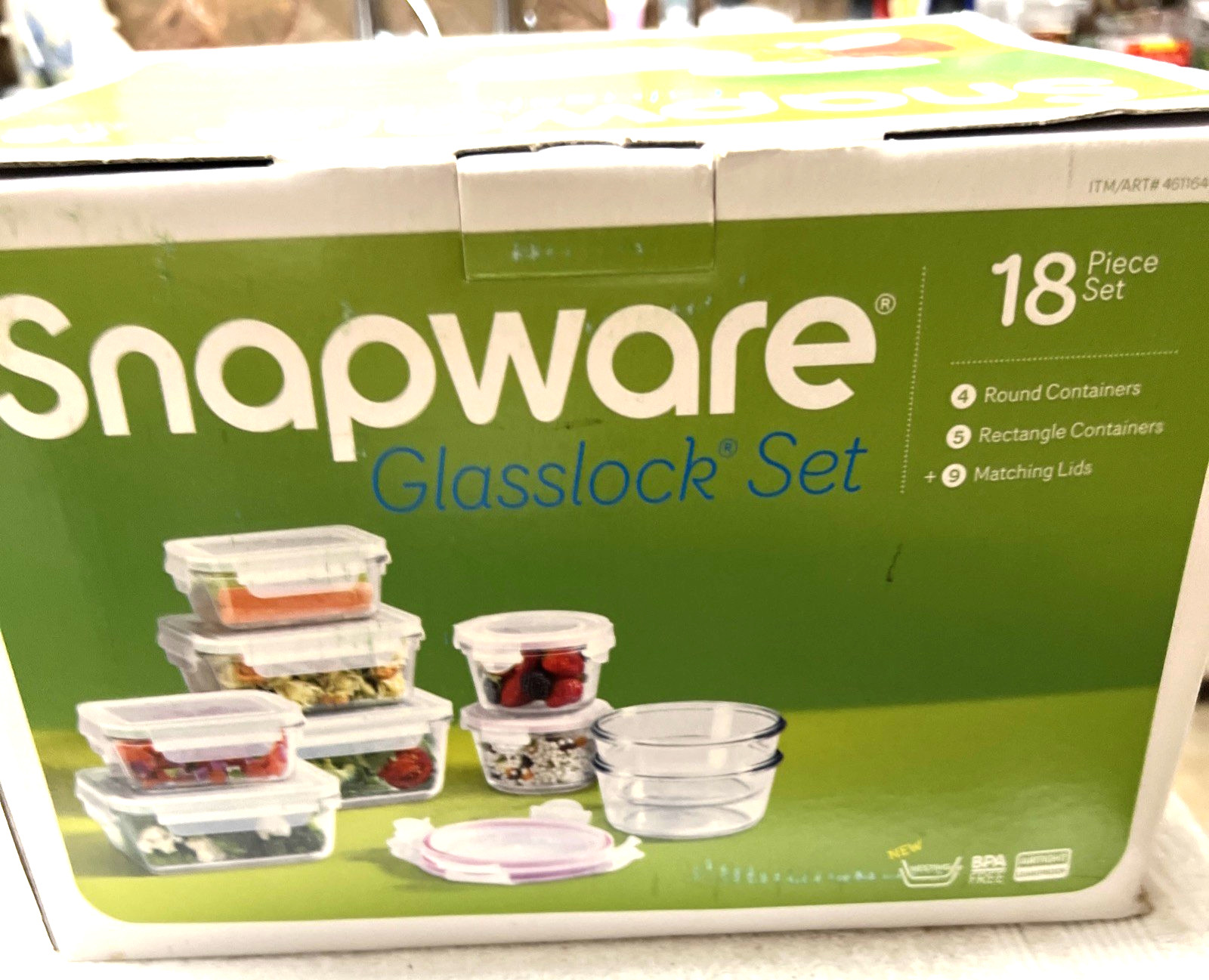 Snapware Glasslock Set Food Storage Containers with. Locking Lids, 18 Piece Set