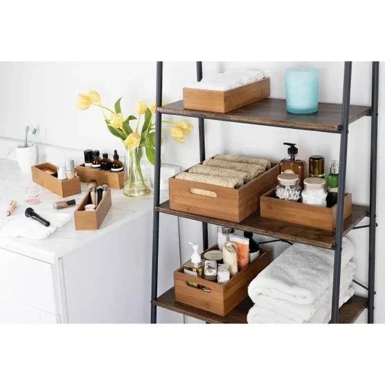 Seville Classics 9-Piece Bamboo Drawer Organizer Starter Set