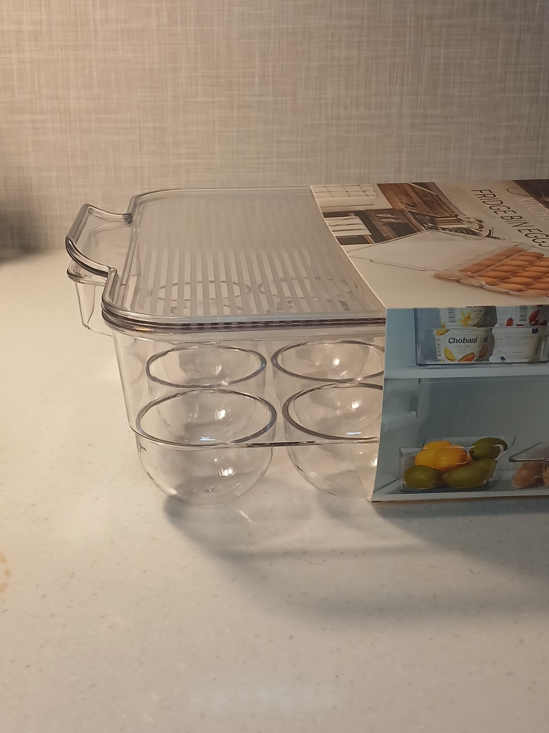 Refrigerator Egg Keeper 24 Holder compartment Clear with Lid New