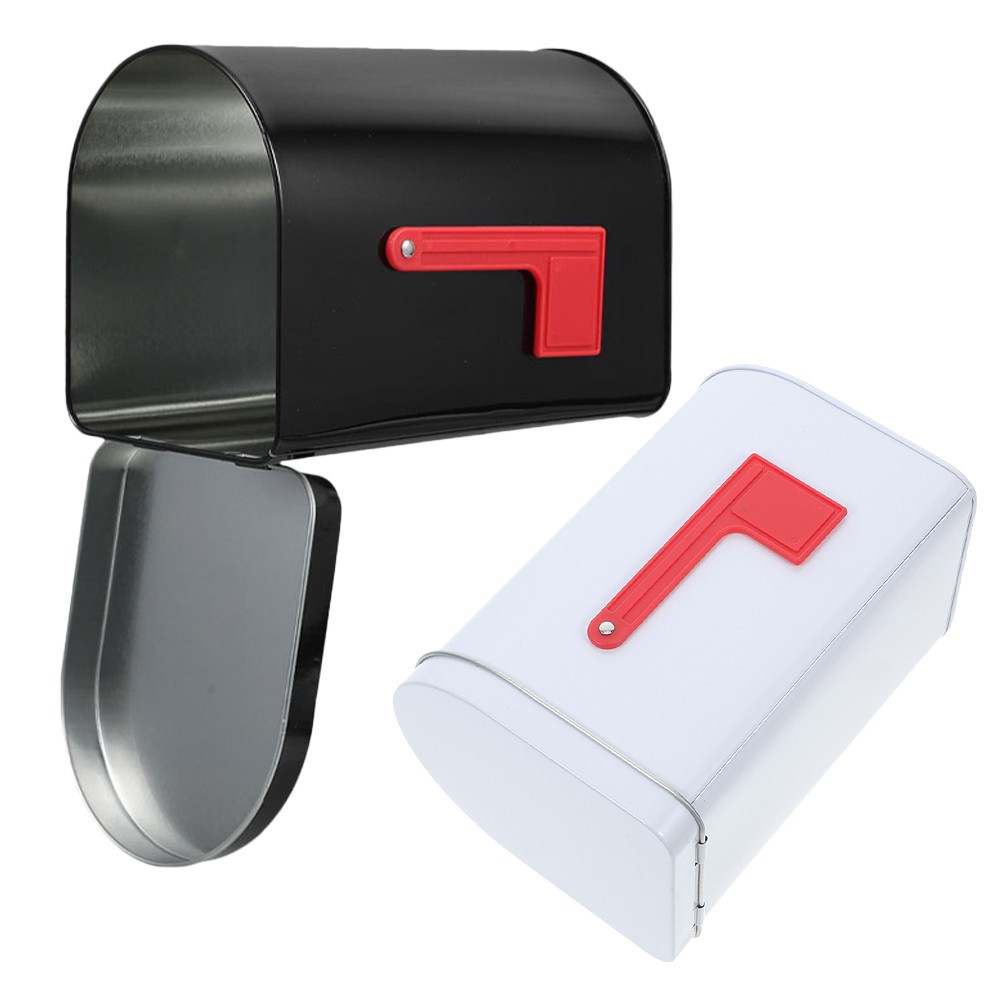 2 Pcs Mini Tinplate Candy Mailbox Box Candy Storage Container Decorative