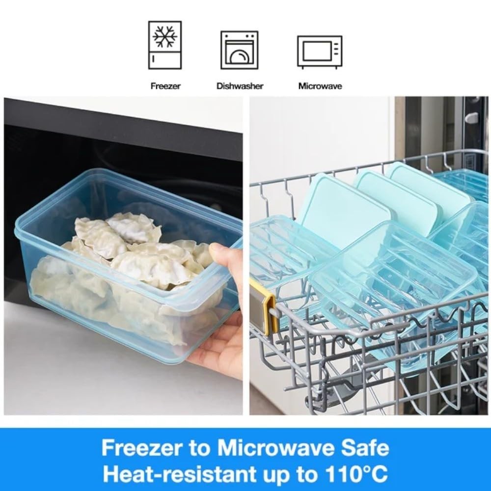 Airtight Stackable Freezer Containers – 3.5L BPA Free Food Storage, Microwave Sa