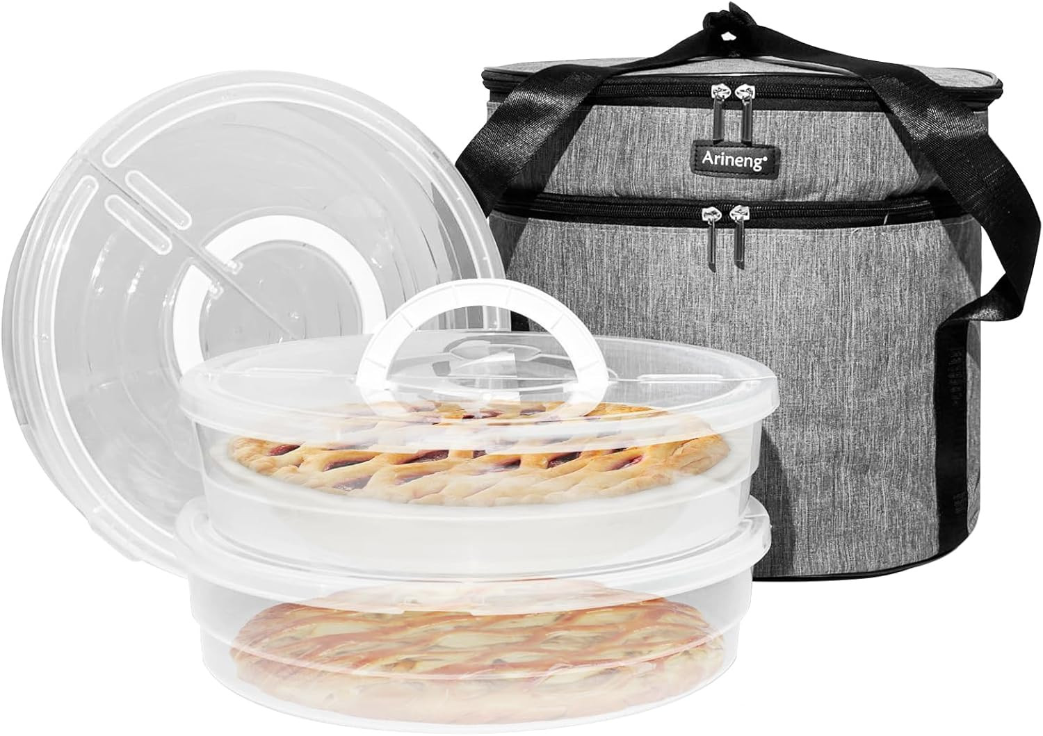3 Pack Pie Carrier with Lid and Handle,Of Insulated Bag,Pie Carriers for Transpo
