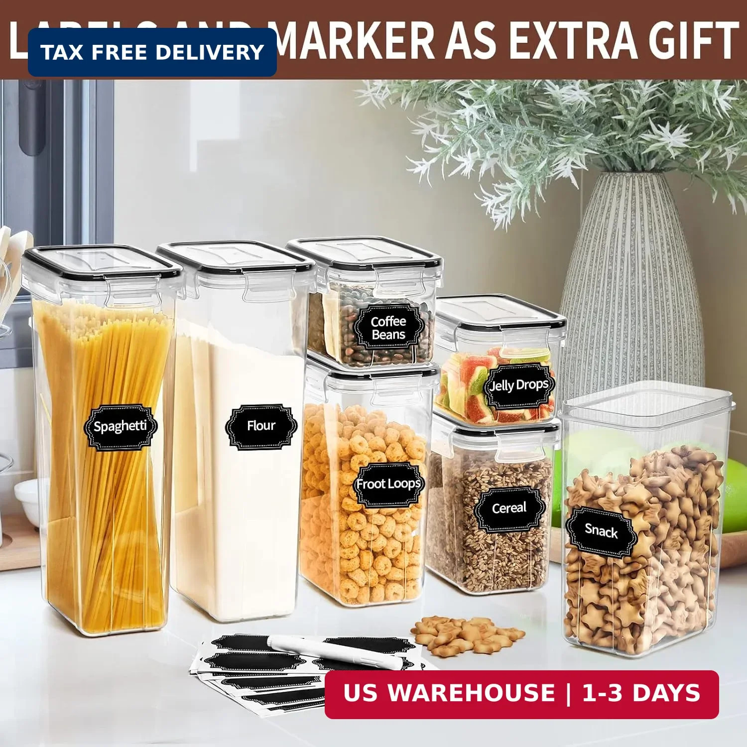 PRAKI Airtight Food Storage Containers Set with Lids – 24 PCS, BPA Free Kitchen