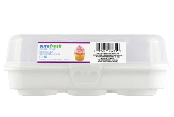 Sure fresh cup cake container storage 10.5 x 10.5 x 3.5 In