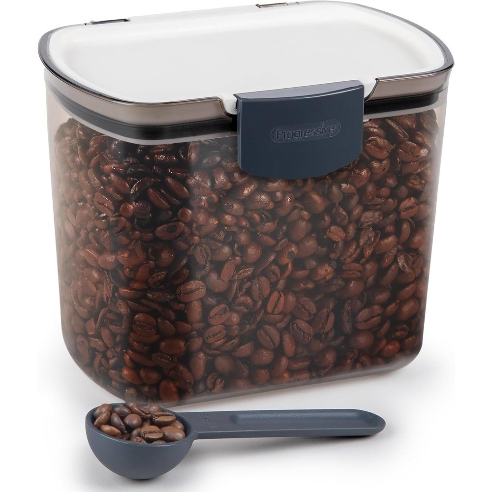 Airtight Coffee Storage Container with Scoop, 1.5 Quart, Tinted Plastic Canister