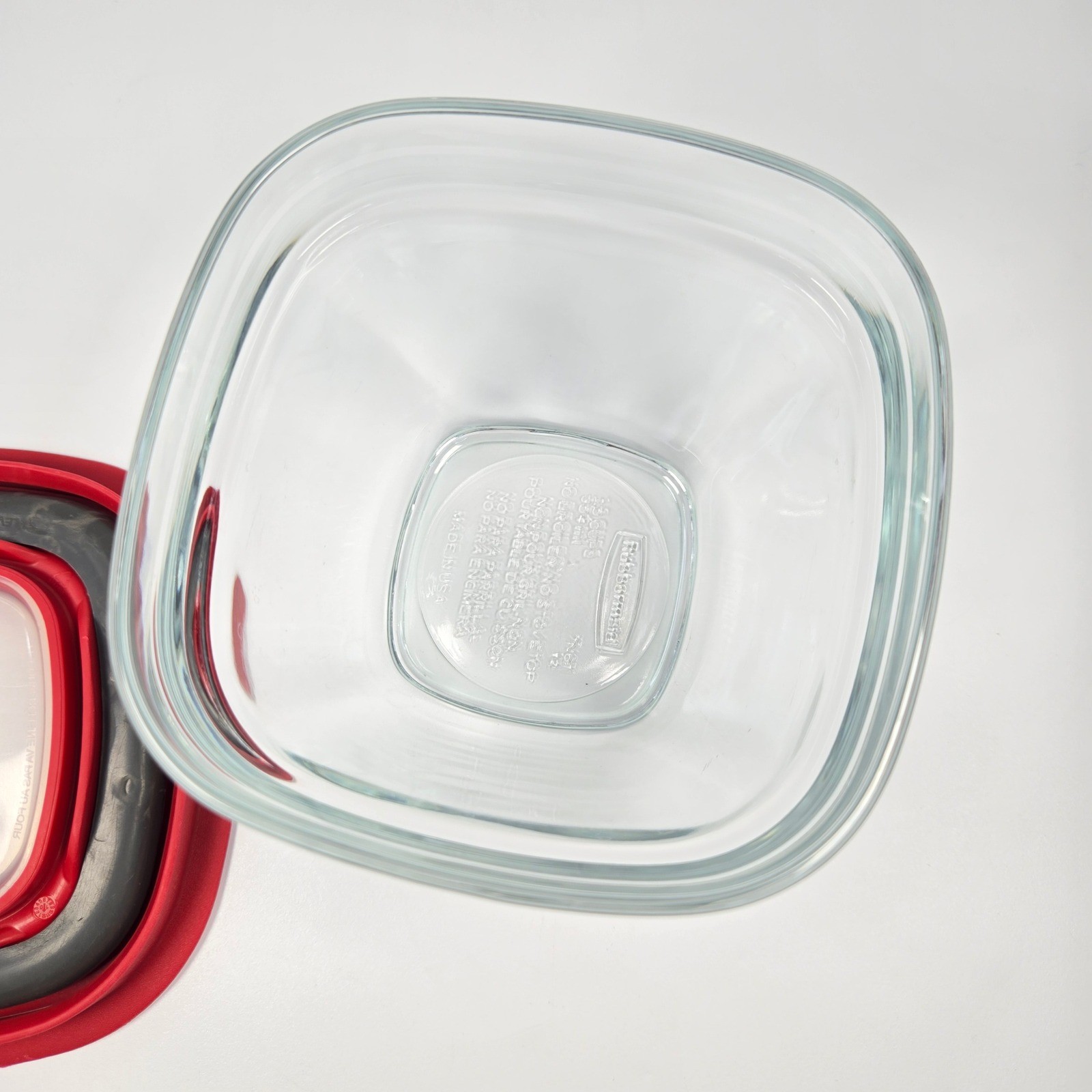 Rubbermaid Easy Find Lids Glass Food Storage Red 8 pc 1 cup, 1.5 cup, 2.5 cup