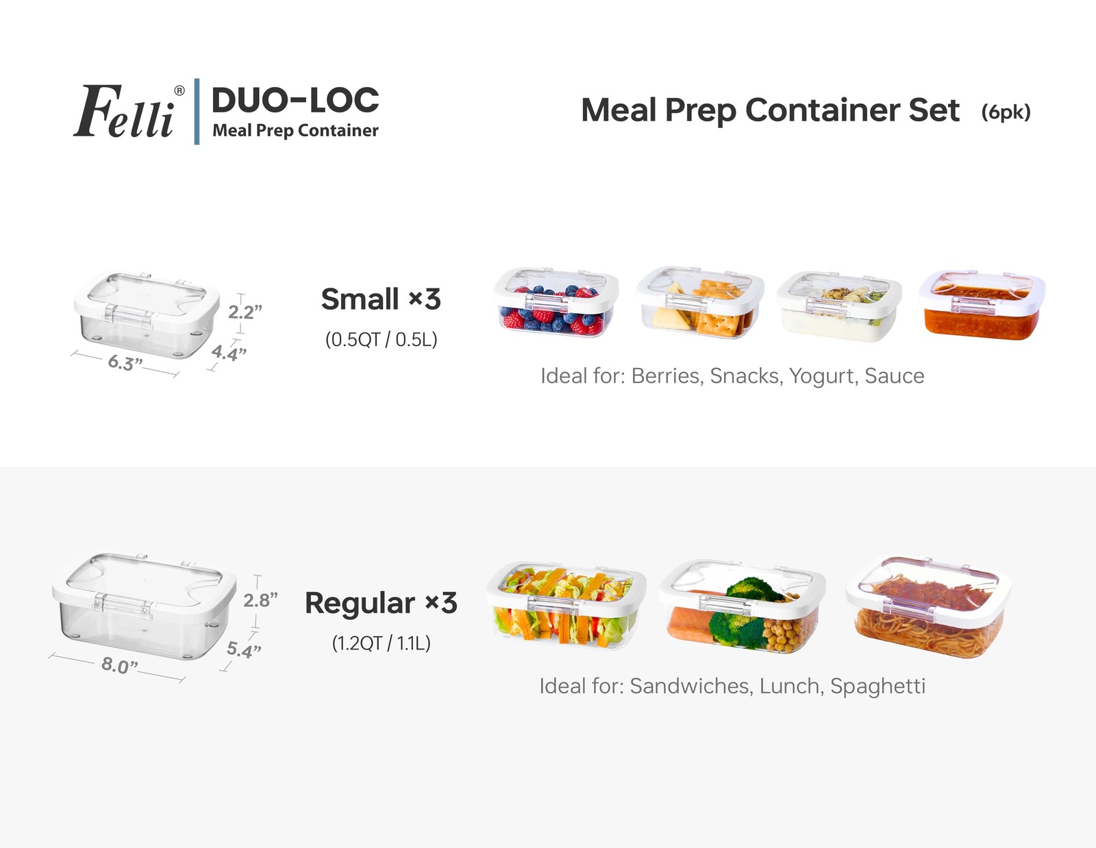 Duo Loc Tritan Containers for Reheating Microwave Safe Box, Airtight Food Sto…