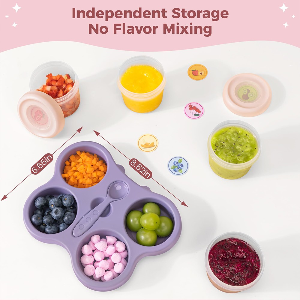 4oz Baby Food Container with Airtight Lids Storage Containers for Daycare Travel
