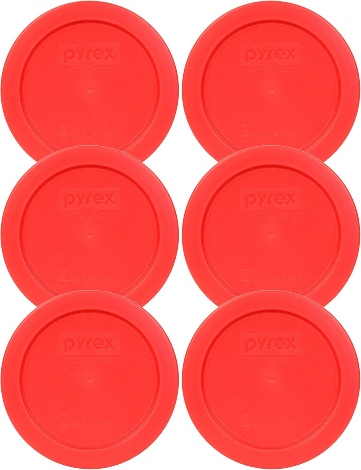 7200-PC 2-Cup Red Food Storage Replacement Lid (6-Pack) – Made in USA