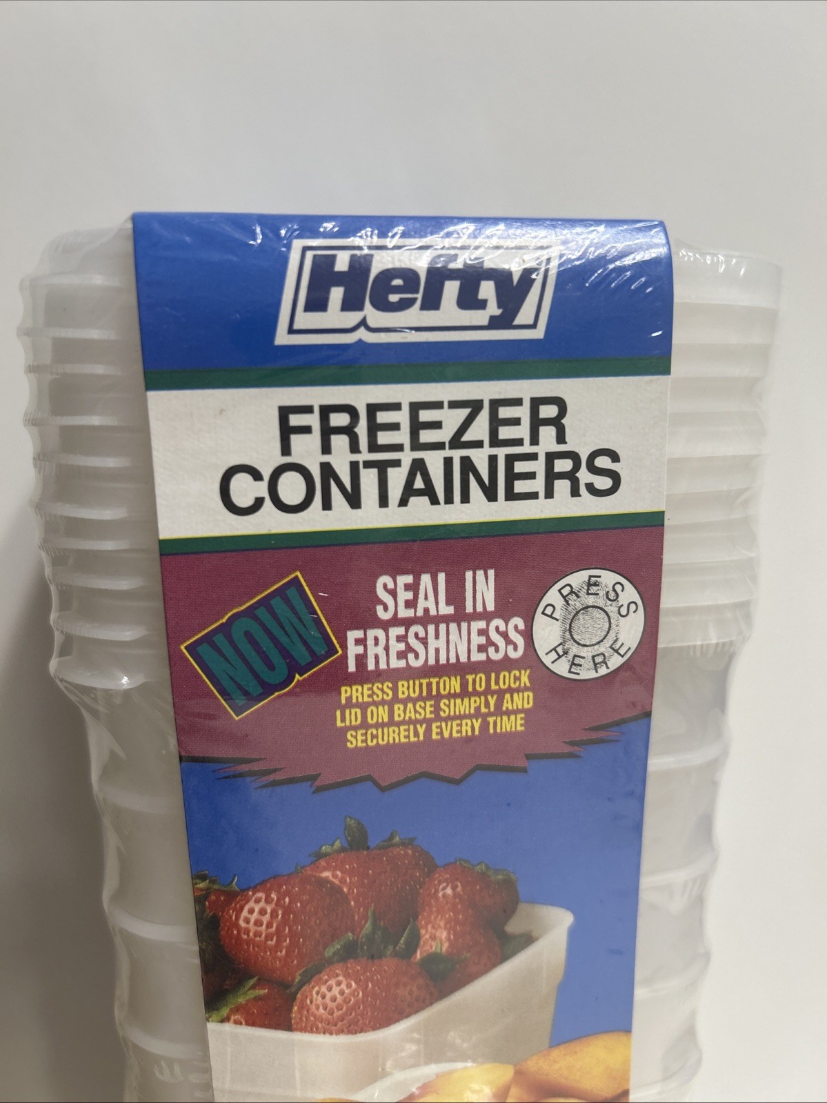 Vintage Hefty PINT Freezer Containers 10 Pack With Lids New Sealed Package