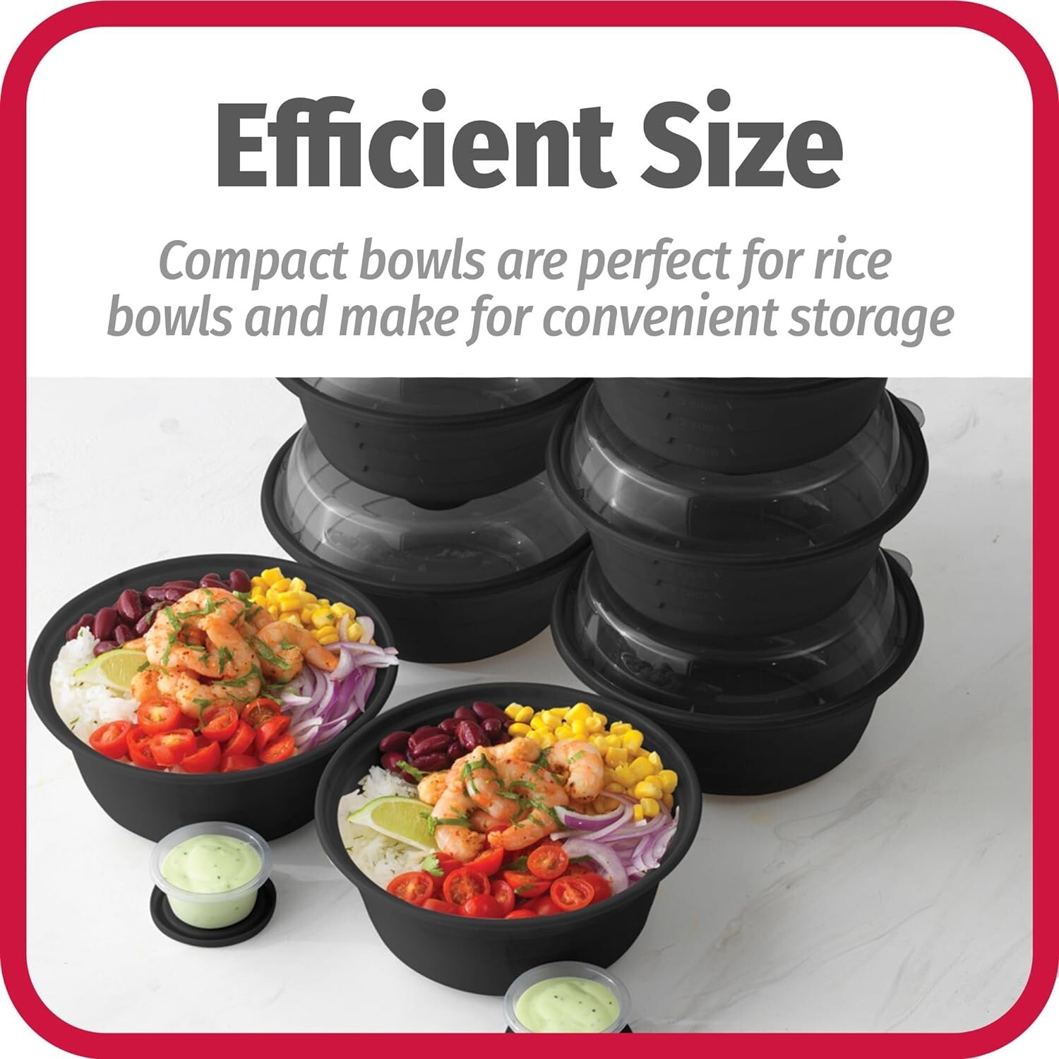Round Snap-Closure Meal Prep Bowls – 10-Pack Microwavable Storage Solution