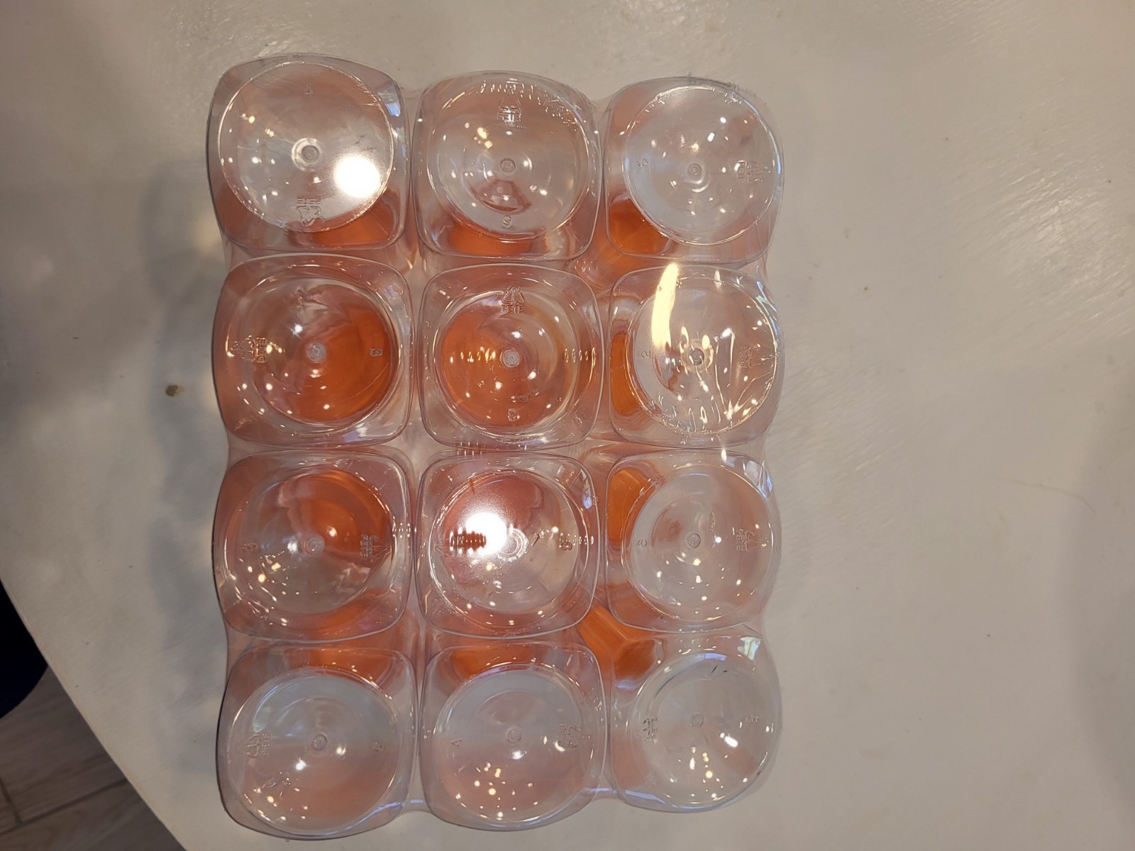 12 Pack Clear Plastic Juice Bottles w/ Orange Caps Food Grade Drink Containers