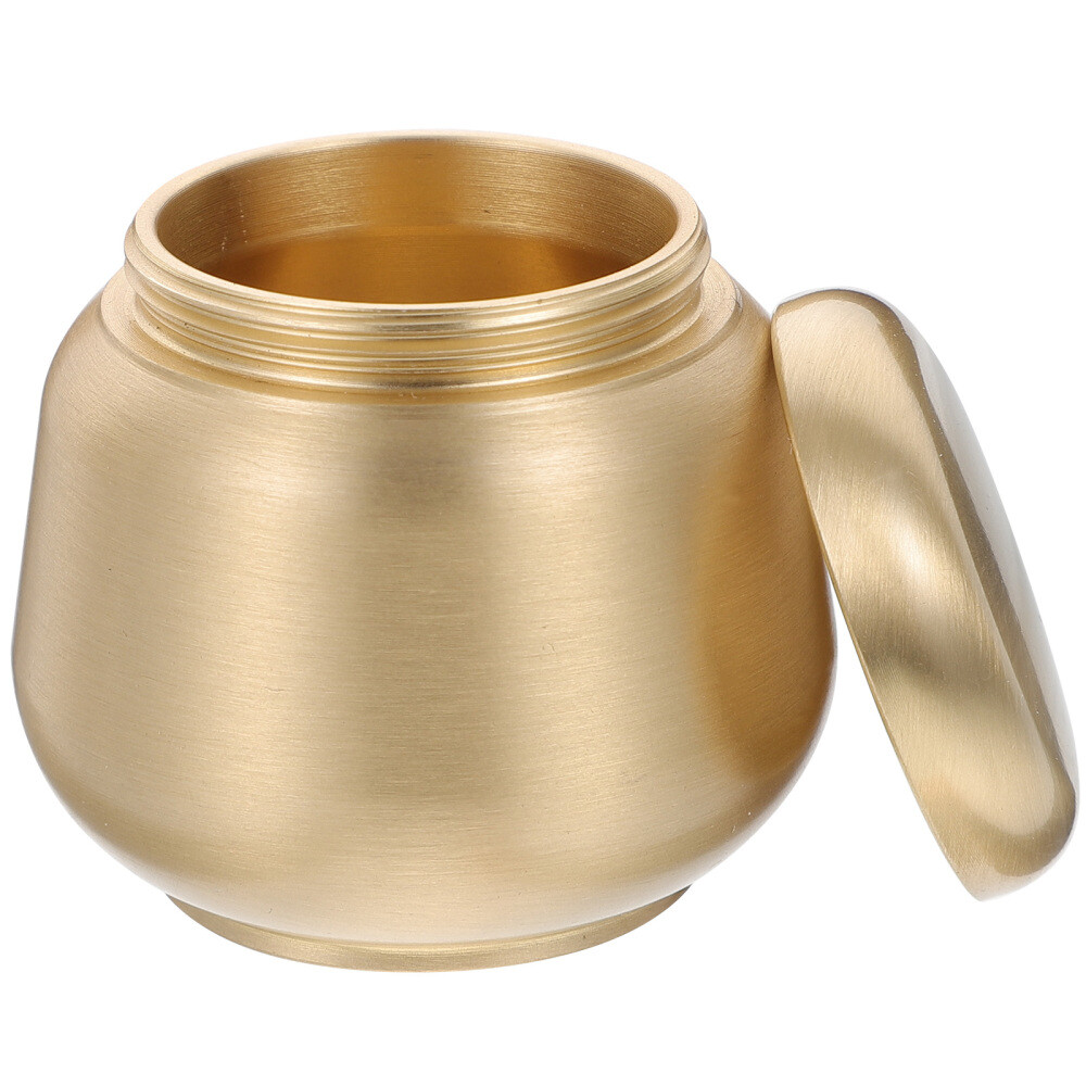 Brass Tea Container Golden Tea Can Tea Sealed Jar Multi-function Storage Jars