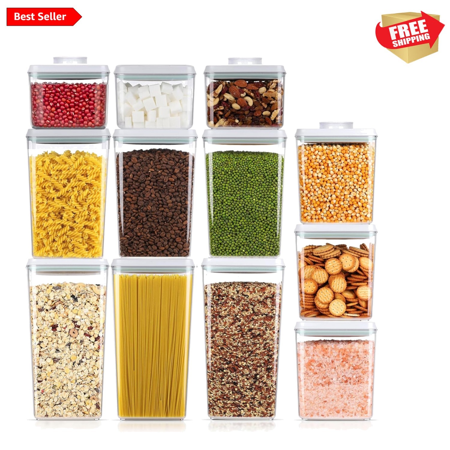 12 Pcs Pop Food Storage Containers Airtight Food Storage Containers Set with …