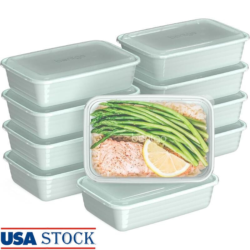 20-Piece Lightweight Durable Reusable Compartment Containers Microwave Freezer