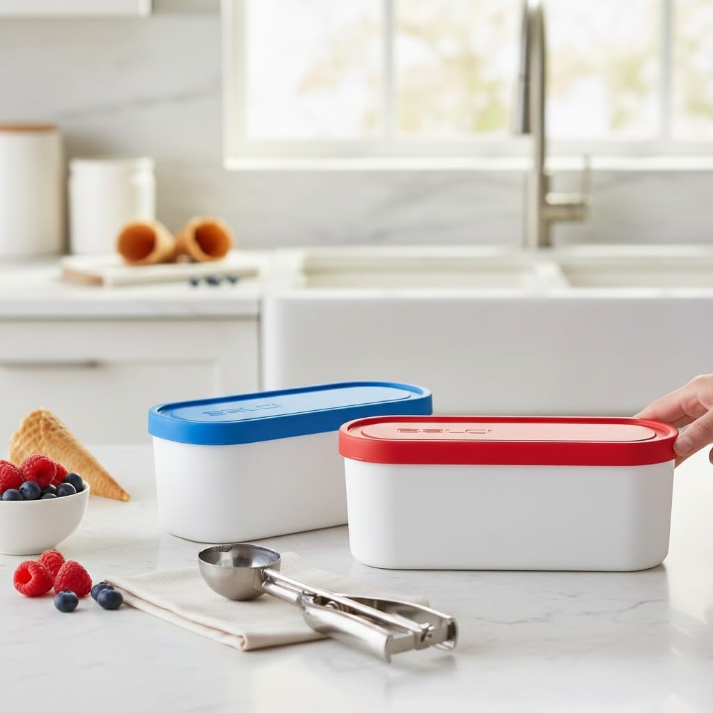 Ice Cream Containers – 2 Quart Ea. (Set of 2) – Premium Reusable Freezer Storage