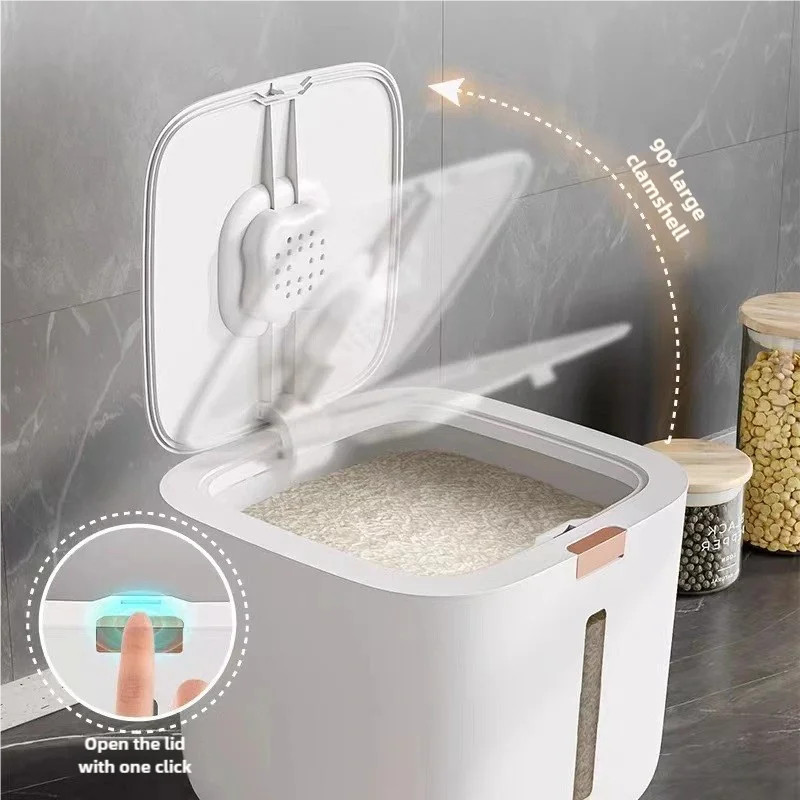 Rice Storage Container Kitchen Flour Food Dispenser Box Grain Sealed Organizer