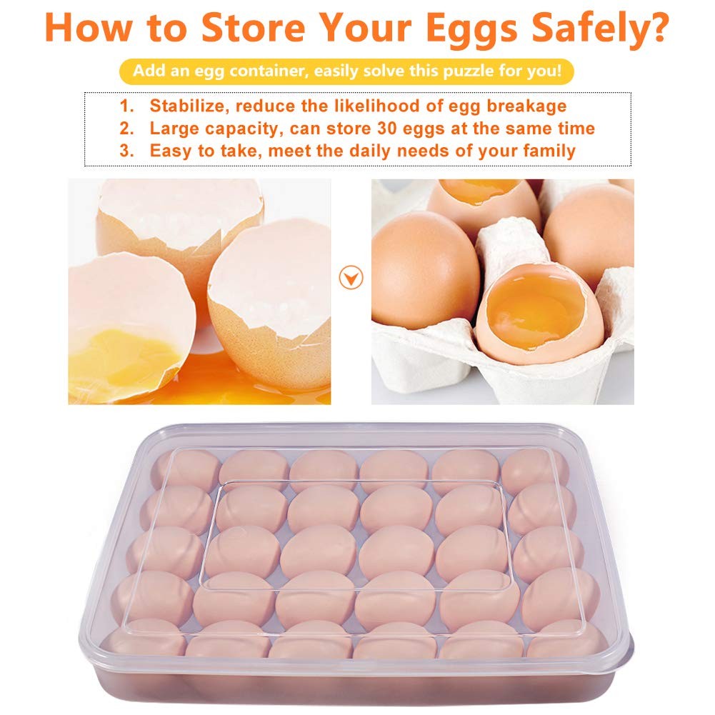 Deviled Egg Containers with Lid, (Set of 2), Plastic Deviled Egg Carrier Tray…