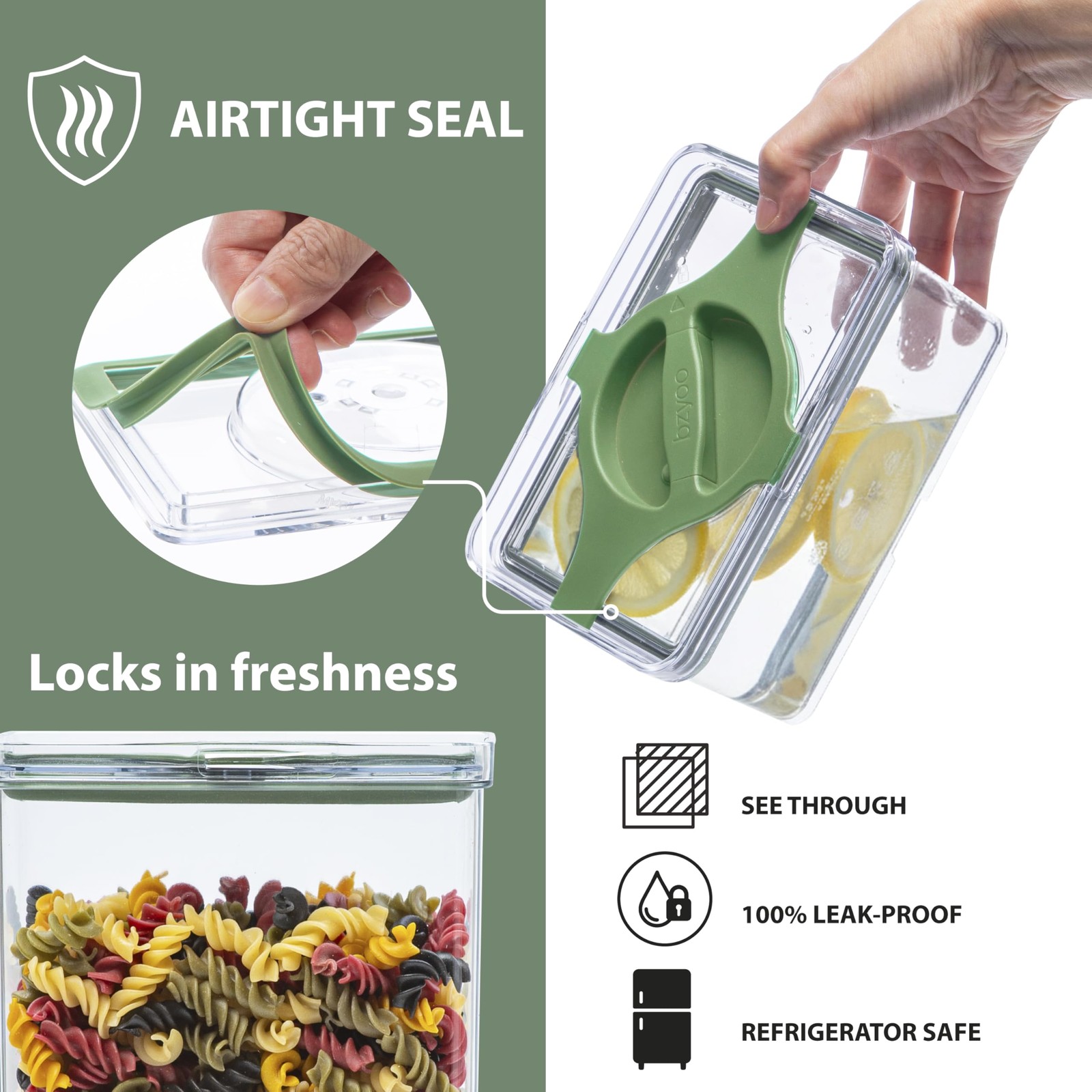 4-Pack Airtight Pantry Containers, 1.9 QT Clear SAN Food Storage Jars with Tw…