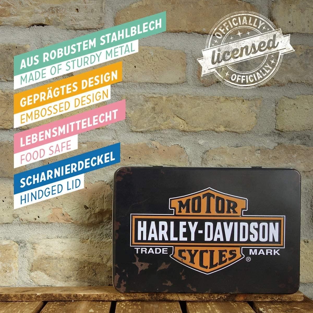 Nostalgic-Art – Flat Tin Box Metal Storage Container – Harley-Davidson Genuine