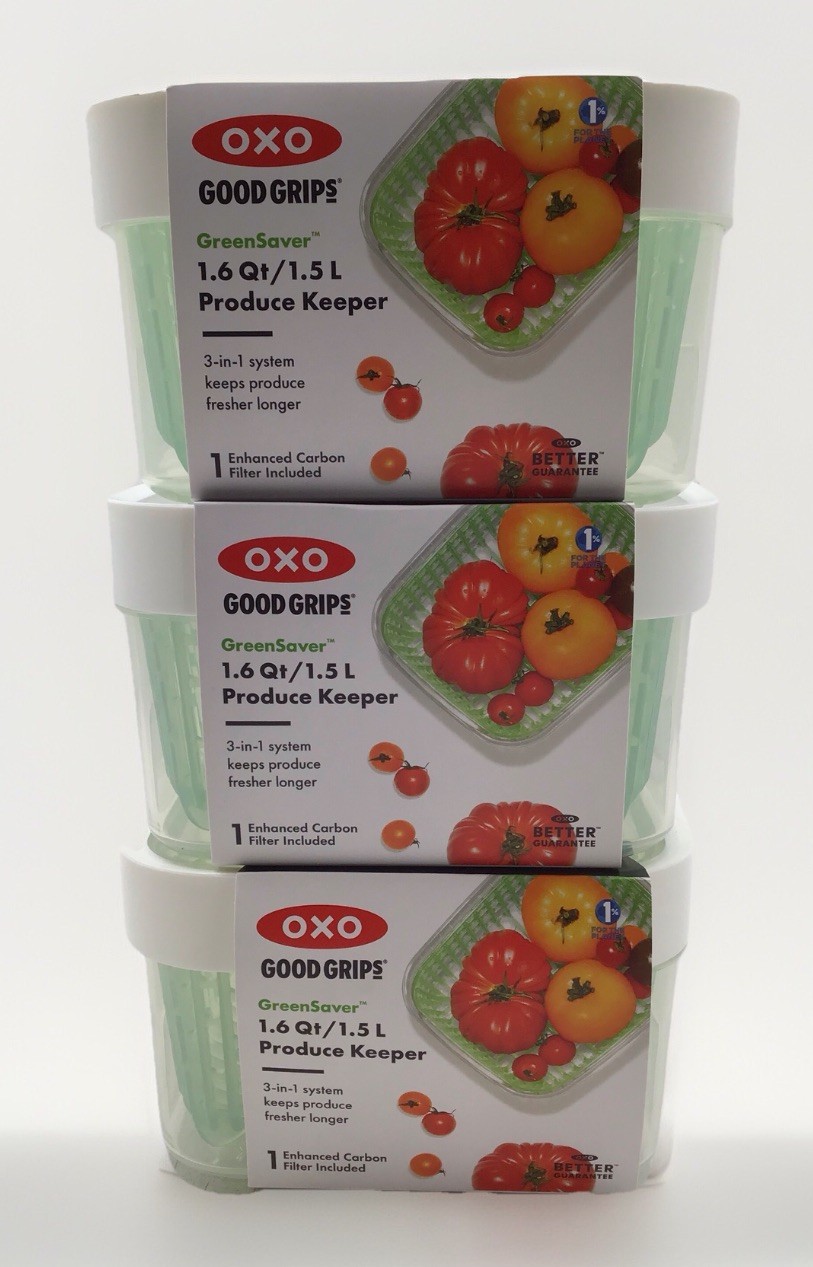 OXO Good Grips GreenSaver Produce Keeper 1.6 qt / 1.5 L LOT OF 3