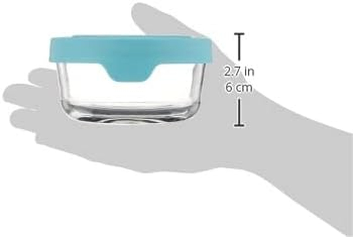 2 Cup Glass Storage Containers with Lids, Set of 6 Glass Food Storage Containers