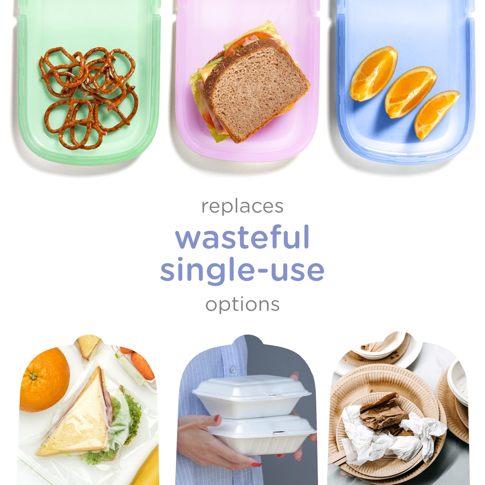 Ubbi Platemate Reusable Silicone Storage Bag Opens Flat As Placemat Dishwasher