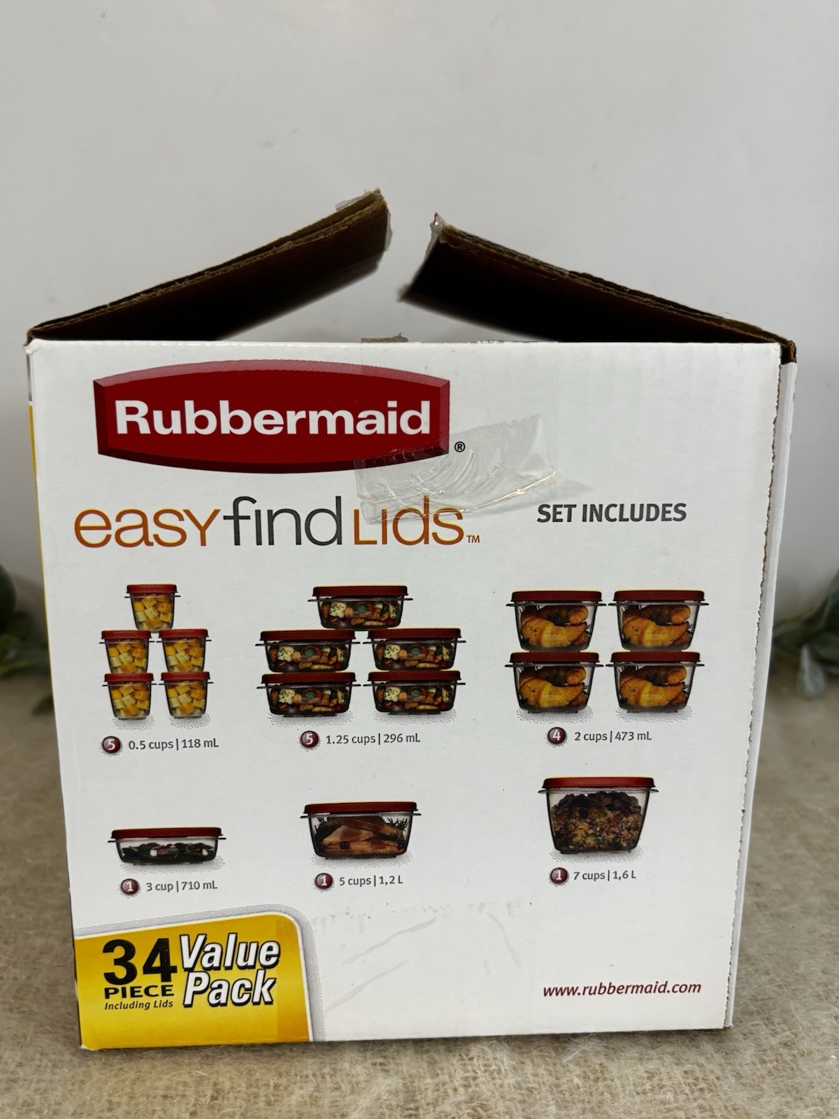 Rubbermaid Easy Find Lids 34 Piece Set Value Pack 7Q02 Made In USA