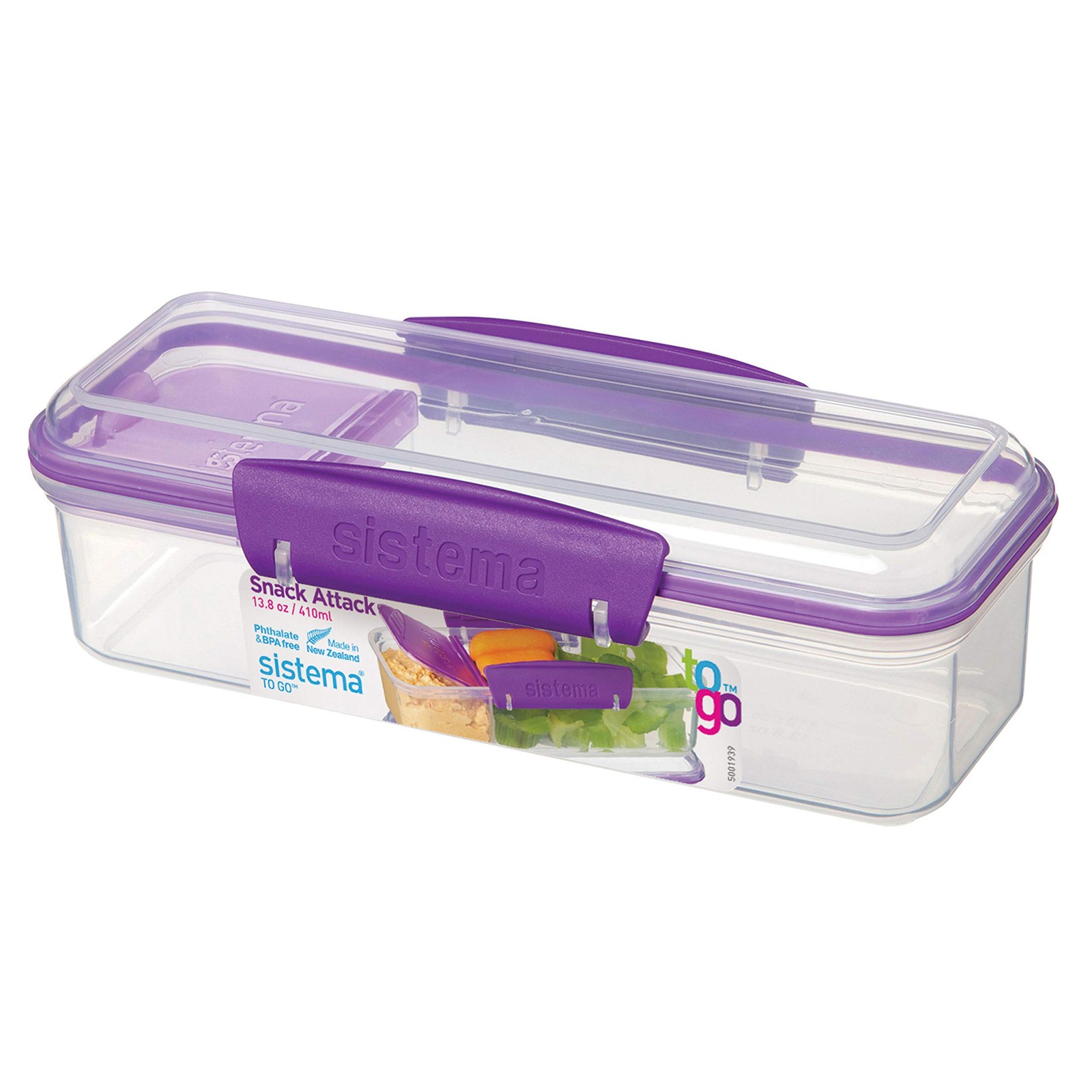 Sistema Snack Attack To Go Split Food Storage Container For Snacks And Dips 1…