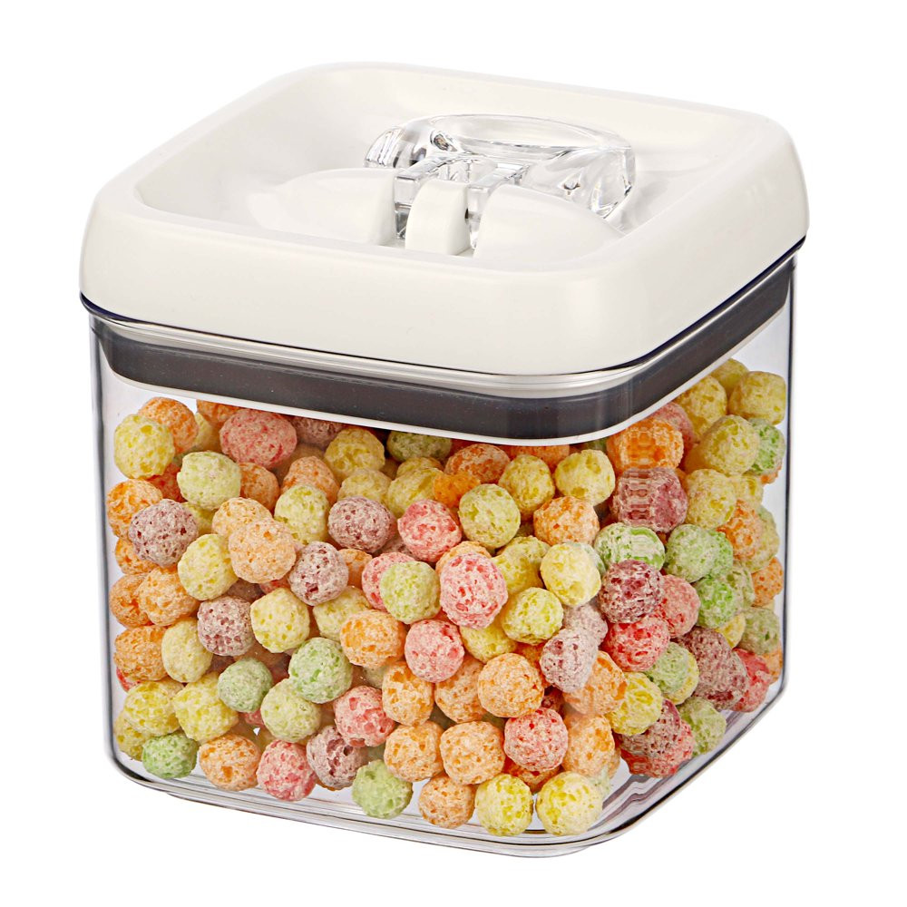 Flip-Tite Square Food Storage Container Stackable Airtight Canister Box 4.5 Cup